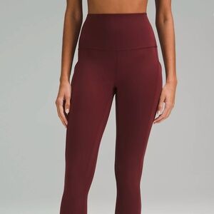 Lululemon Red Merlot Align High Rise Pant with Pockets 25" Leggings